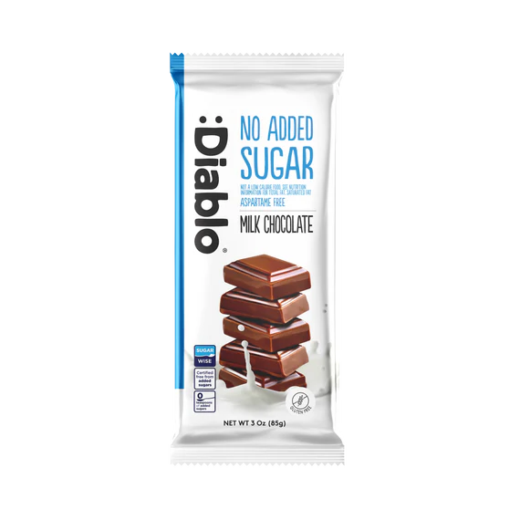 Diablo No Added Sugar Milk Chocolate Bar 85g