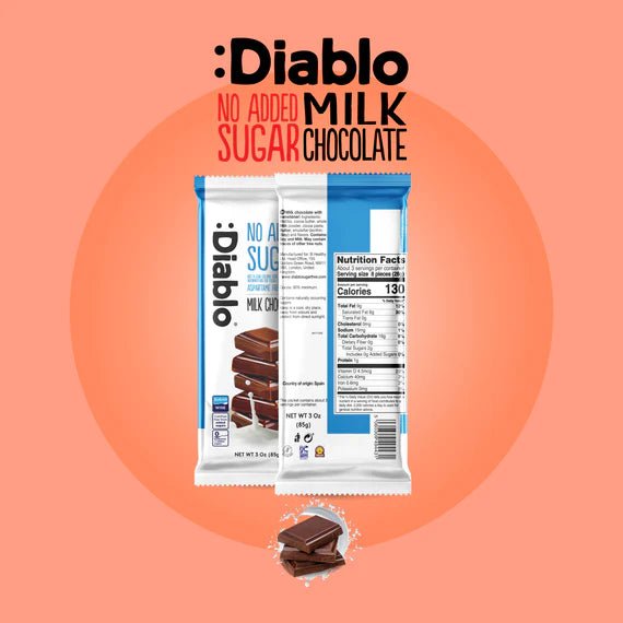 Diablo No Added Sugar Milk Chocolate Bar 85g