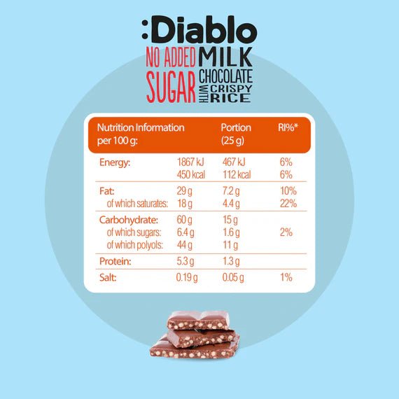 Milk Chocolate with Crispy Rice with Stevia 75g