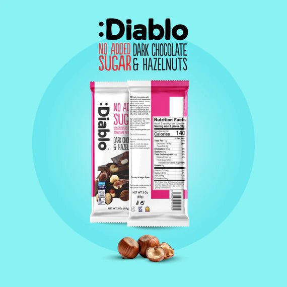 No Added Sugar Dark Chocolate with Hazelnuts 85g
