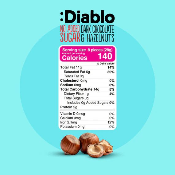No Added Sugar Dark Chocolate with Hazelnuts 85g